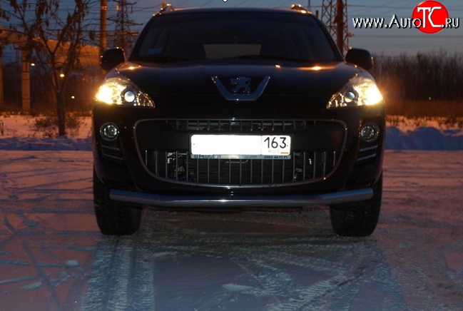 8 999 р. Защита переднего бампера d63.5 мм Металл Дизайн Peugeot 4007 (2007-2012) (полированная нержавейка)  с доставкой в г. Кемерово