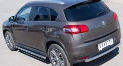 70 999 р. Защита порогов из круглой трубы диаметром 63 мм Russtal Peugeot 4008 (2012-2017) (Защита порогов с со скосами на торцах (вариант 1))  с доставкой в г. Кемерово. Увеличить фотографию 2