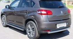 70 999 р. Защита порогов из круглой трубы диаметром 63 мм Russtal Peugeot 4008 (2012-2017) (Защита порогов с со скосами на торцах (вариант 1))  с доставкой в г. Кемерово. Увеличить фотографию 4