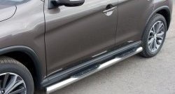 83 999 р. Защита порогов с пластиковыми вставками для ног из круглой трубы диаметром 76 мм Russtal Peugeot 4008 (2012-2017) (Защита порогов с со скосами на торцах (вариант 1))  с доставкой в г. Кемерово. Увеличить фотографию 5