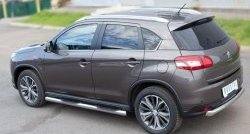 83 999 р. Защита порогов с пластиковыми вставками для ног из круглой трубы диаметром 76 мм Russtal Peugeot 4008 (2012-2017) (Защита порогов с со скосами на торцах (вариант 1))  с доставкой в г. Кемерово. Увеличить фотографию 6