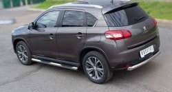 83 999 р. Защита порогов с пластиковыми вставками для ног из круглой трубы диаметром 76 мм Russtal Peugeot 4008 (2012-2017) (Защита порогов с со скосами на торцах (вариант 1))  с доставкой в г. Кемерово. Увеличить фотографию 7