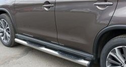 83 999 р. Защита порогов с пластиковыми вставками для ног из круглой трубы диаметром 76 мм Russtal Peugeot 4008 (2012-2017) (Защита порогов с со скосами на торцах (вариант 1))  с доставкой в г. Кемерово. Увеличить фотографию 8