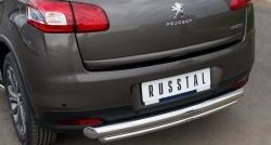 12 799 р. Защита заднего бампера (Ø76 и 42 мм, нержавейка) SLITKOFF  Peugeot 4008 (2012-2017) (с короткой нижней трубой)  с доставкой в г. Кемерово. Увеличить фотографию 3