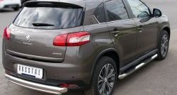 12 799 р. Защита заднего бампера (Ø76 и 42 мм, нержавейка) SLITKOFF  Peugeot 4008 (2012-2017) (с короткой нижней трубой)  с доставкой в г. Кемерово. Увеличить фотографию 4