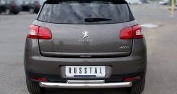 12 799 р. Защита заднего бампера (Ø76 и 42 мм, нержавейка) SLITKOFF  Peugeot 4008 (2012-2017) (с короткой верхней трубой)  с доставкой в г. Кемерово. Увеличить фотографию 2