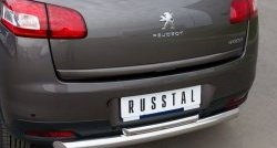 12 799 р. Защита заднего бампера (Ø76 и 42 мм, нержавейка) SLITKOFF  Peugeot 4008 (2012-2017) (с короткой верхней трубой)  с доставкой в г. Кемерово. Увеличить фотографию 3