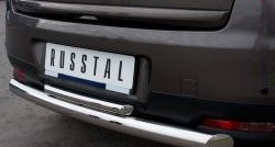 Защита заднего бампера (Ø76 и 42 мм, нержавейка) SLITKOFF Peugeot 4008 (2012-2017) (с короткой верхней трубой)
