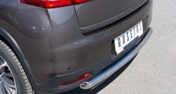 13 449 р. Одинарная защита заднего бампера из трубы диаметром 63 мм SLITKOFF  Peugeot 4008 (2012-2017)  с доставкой в г. Кемерово. Увеличить фотографию 2
