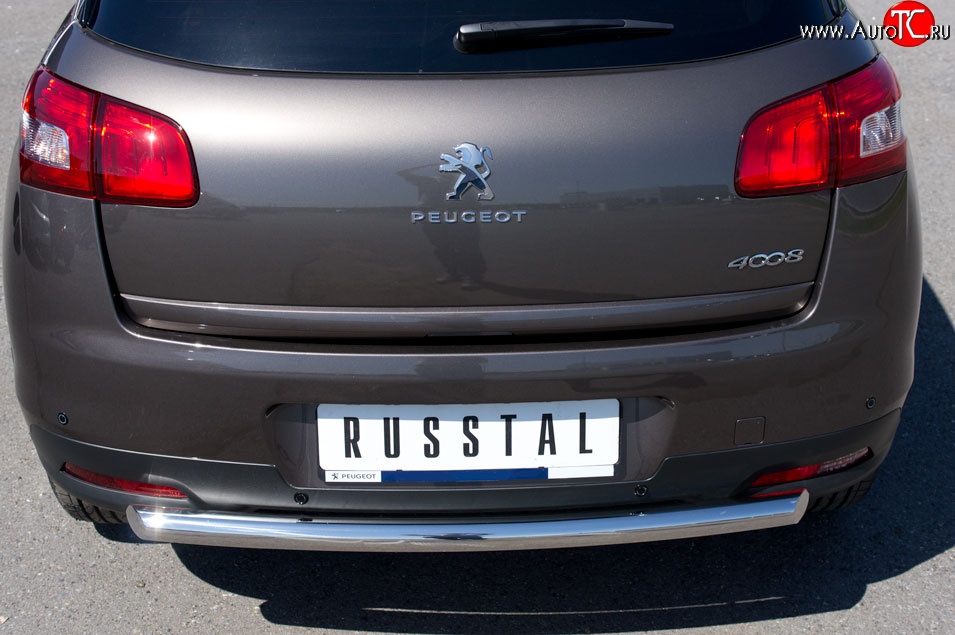 13 449 р. Одинарная защита заднего бампера из трубы диаметром 63 мм SLITKOFF  Peugeot 4008 (2012-2017)  с доставкой в г. Кемерово