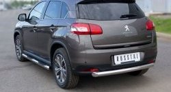 13 949 р. Одинарная защита заднего бампера из трубы диаметром 76 мм SLITKOFF  Peugeot 4008 (2012-2017)  с доставкой в г. Кемерово. Увеличить фотографию 2