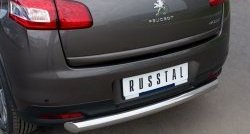 13 949 р. Одинарная защита заднего бампера из трубы диаметром 76 мм SLITKOFF  Peugeot 4008 (2012-2017)  с доставкой в г. Кемерово. Увеличить фотографию 3