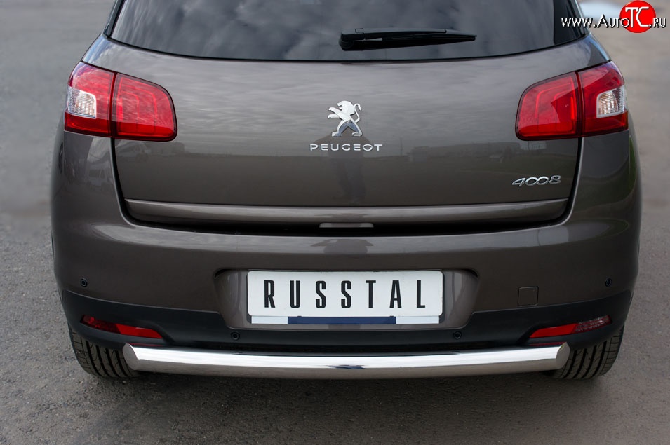 13 949 р. Одинарная защита заднего бампера из трубы диаметром 76 мм SLITKOFF  Peugeot 4008 (2012-2017)  с доставкой в г. Кемерово