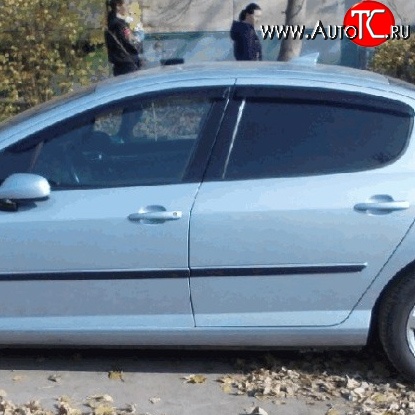 1 394 р. Дефлекторы окон (ветровики) 4 шт. (седан) Novline Peugeot 407 седан (2004-2010)  с доставкой в г. Кемерово