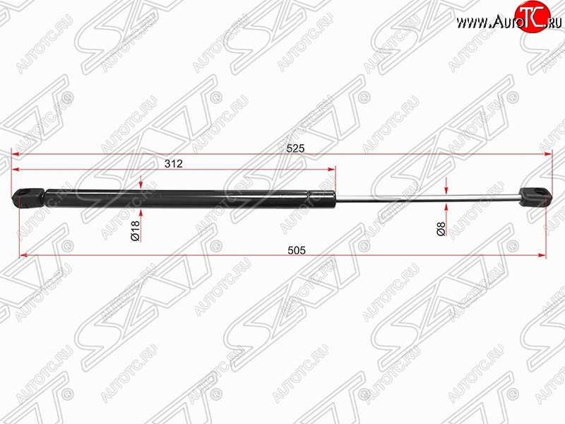 449 р. Газовый упор крышки багажника SAT Peugeot 407 седан (2004-2010)  с доставкой в г. Кемерово