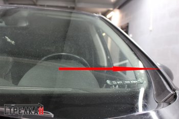 1 699 р. Водостоки (дефлектора) лобового стекла Стрелка 11  Peugeot 408 (2015-2022) рестайлинг  с доставкой в г. Кемерово. Увеличить фотографию 3