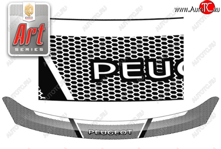 2 299 р. Дефлектор капота CA-Plastiс  Peugeot 408 (2010-2017)  дорестайлинг (Серия Art черная)  с доставкой в г. Кемерово