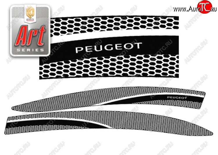 2 399 р. Дефлектора окон CA-Plastic  Peugeot 408 (2010-2017)  дорестайлинг (Серия Art графит, Без хром.молдинга)  с доставкой в г. Кемерово
