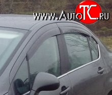 999 р. Комплект дефлекторов окон (ветровиков) 4 шт. (седан) Russtal Peugeot 408  дорестайлинг (2010-2017)  с доставкой в г. Кемерово