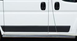 13 699 р. Защита порогов из круглой трубы диаметром 63 мм L1H1 (рестайлинг) Russtal Peugeot Boxer 250 (2006-2014) (Защита порогов с заглушками на торцах (вариант 2))  с доставкой в г. Кемерово. Увеличить фотографию 2
