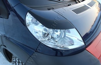 799 р. Реснички на фары (глянец) RA Peugeot Boxer 250 (2006-2014) (Неокрашенные)  с доставкой в г. Кемерово. Увеличить фотографию 2