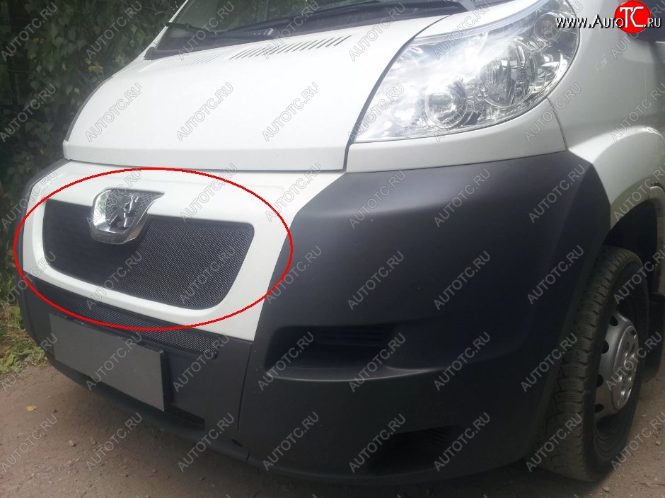 1 699 р. Сетка в решетку радиатора Russtal Peugeot Boxer 250 (2006-2014) (черная)  с доставкой в г. Кемерово