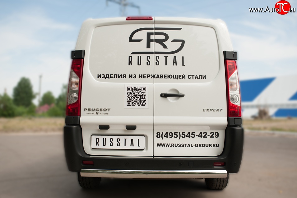 13 999 р. Защита заднего бампера (Ø75x42 мм, нержавейка) Russtal Peugeot Expert G9 минивэн рестайлинг (2012-2017)  с доставкой в г. Кемерово