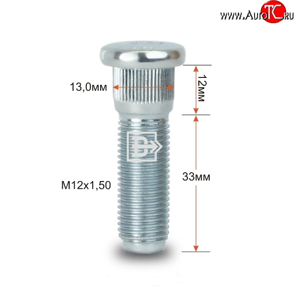 179 р. Забивная шпилька 33 мм ступицы Вектор M12 1.5 33 Xcite X-Cross 7 (2024-2025)