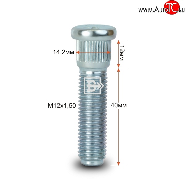 188 р. Забивная шпилька 40 мм ступицы Вектор M12x1.5x40 Xcite X-Cross 7 (2024-2025)