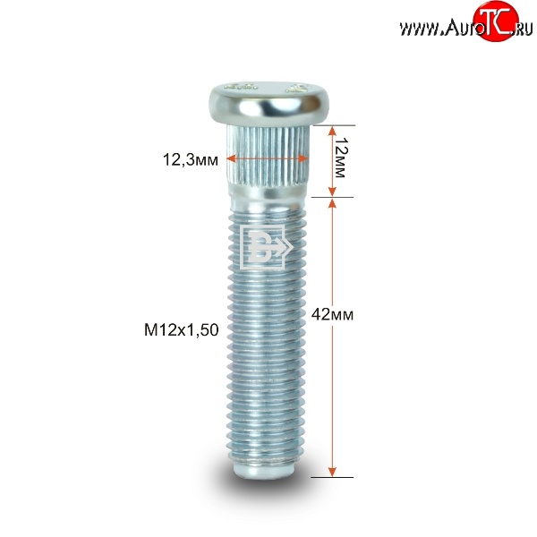 188 р. Забивная шпилька 42 мм ступицы Вектор M12x1.5x42 Xcite X-Cross 7 (2024-2025)