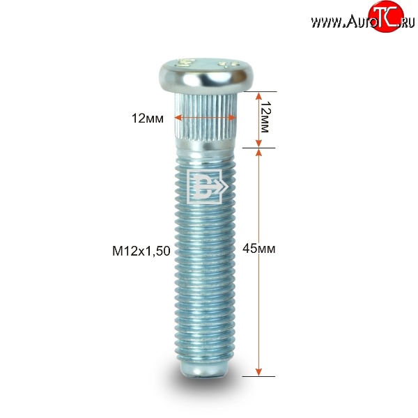 69 р. Забивная шпилька 45 мм ступицы Вектор M12 1.5 45 Xcite X-Cross 7 (2024-2025)