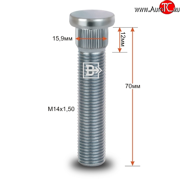 282 р. Забивная шпилька 58 мм ступицы Вектор M14 1.5 58 Toyota Sequoia XK60 дорестайлинг (2007-2017)