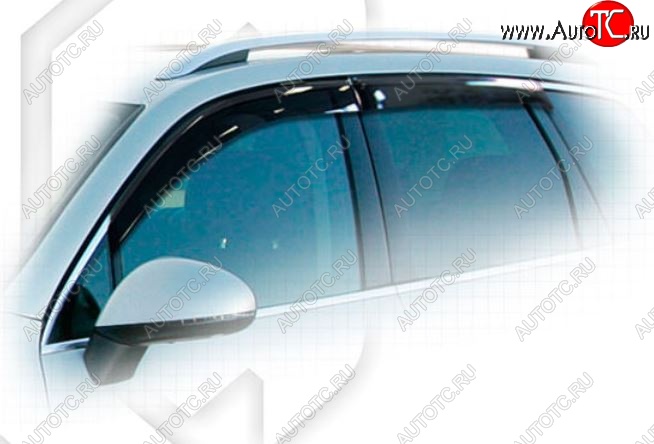 2 969 р. Дефлектора окон CA-Plastiс Porsche Cayenne 958 (2010-2014) (Classic черный, Без надписи)  с доставкой в г. Кемерово