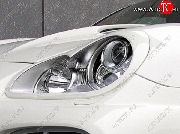2 999 р. Реснички на фары CT Porsche Cayenne 958 (2010-2014) (Неокрашенные)  с доставкой в г. Кемерово
