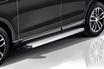 Порожки для ног на Slitkoff Optima Porsche Cayenne  955 (2002-2006) (Silver)