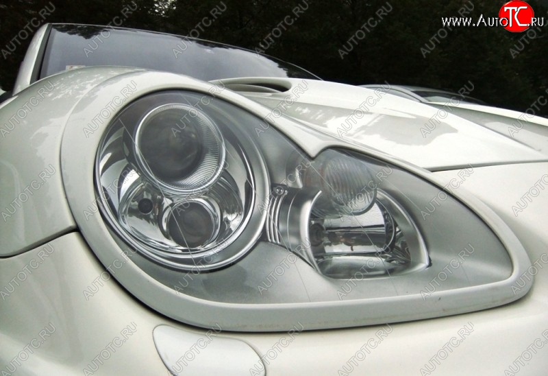 2 749 р. Реснички на фары TECHART Porsche Cayenne 955 (2002-2006) (Неокрашенные)  с доставкой в г. Кемерово