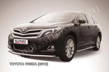 Защита переднего бампера d57 мм Slitkoff Toyota Venza  GV10 (2012-2016) рестайлинг (нержавейка полированная)