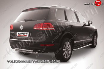 Защита задняя Slitkoff Volkswagen Touareg  NF (2010-2014) дорестайлинг (Цвет: серебристый)