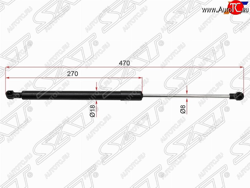 599 р. Газовый упор капота SAT  Seat Alhambra  7M (1996-2010), Volkswagen Sharan ( 7M8,  7M6) (1995-2010)  с доставкой в г. Кемерово