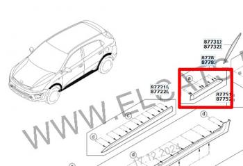 Молдинг правый на заднюю дверь Оригинал KIA Rio  X-line (2017-2021)