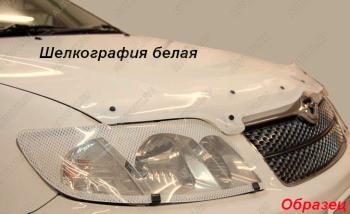 2 299 р. Дефлектор капота CA-Plastiс  Mitsubishi Lancer  9 CS (2005-2009) седан 2-ой рестайлинг, универсал 2-ой рестайлинг (серия Шелкография белая)  с доставкой в г. Кемерово. Увеличить фотографию 1