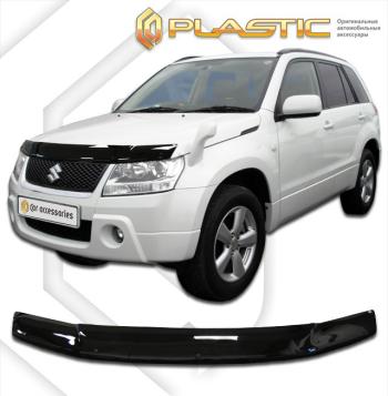 2 159 р. Дефлектор капота CA-Plastiс  Suzuki Grand Vitara  JT 3 двери (2005-2012) дорестайлинг, 1-ый рестайлинг (серия Classic черный)  с доставкой в г. Кемерово. Увеличить фотографию 3