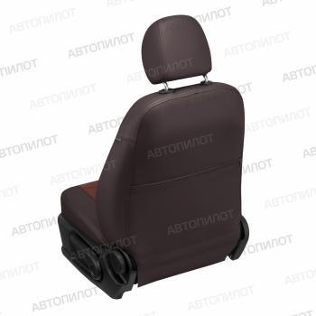 8 399 р. Чехлы на сиденья Алькантара (раздел. 40/60 экокожа) Автопилот Hyundai Solaris HCR седан дорестайлинг (2017-2020) (шоколад)  с доставкой в г. Кемерово. Увеличить фотографию 5