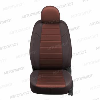8 399 р. Чехлы на сиденья Алькантара (раздел. 40/60 экокожа) Автопилот Hyundai Solaris HCR седан дорестайлинг (2017-2020) (шоколад)  с доставкой в г. Кемерово. Увеличить фотографию 3