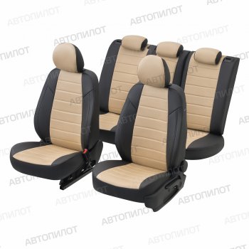 8 249 р. Чехлы сидений (экокожа/алькантара, 40/60) Автопилот Audi Q3 8U дорестайлинг (2011-2015) (черный/бежевый)  с доставкой в г. Кемерово. Увеличить фотографию 6