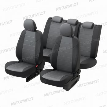 8 399 р. Чехлы на сиденья Алькантара (Sport раздел. 40/60 без зад. подлок. экокожа) Автопилот Volkswagen Polo Mk6 лифтбек (2020-2022) (черный/серый)  с доставкой в г. Кемерово. Увеличить фотографию 5