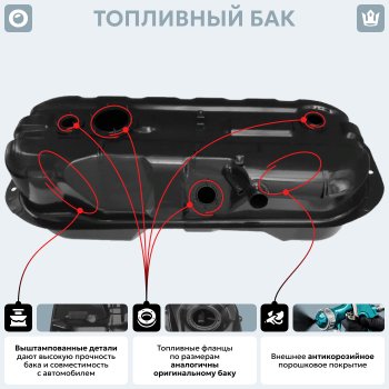 Бак топливный (4х4, 2.5 TDCI, сталь, антикоррозия) Oto Santral Mitsubishi L200 ( 3 K6T-K7T,  3 K74T) (1996-2006) дорестайлинг, рестайлинг