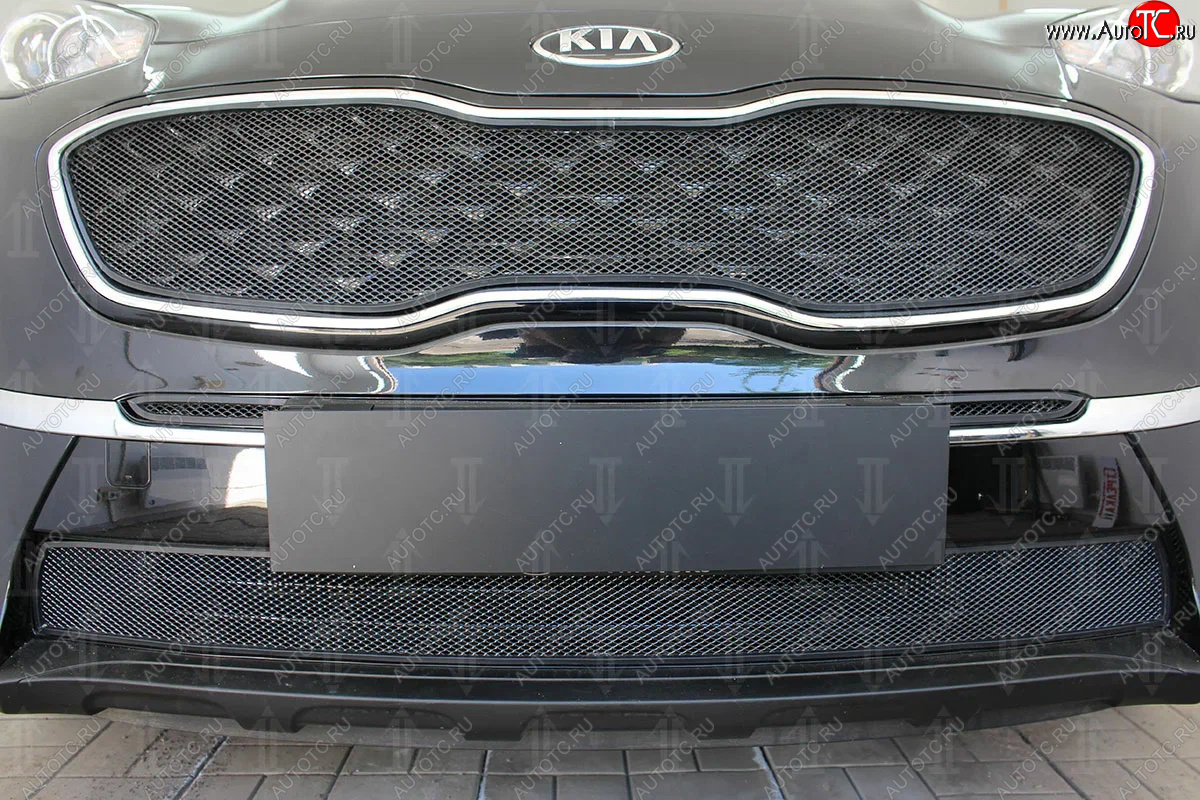 4 499 р. Защитная сетка в бампер (низ, ячейка 4х10 мм) Alfeco Премиум  KIA Sportage  4 QL (2018-2022) рестайлинг (Чёрная)  с доставкой в г. Кемерово