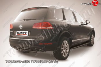 Защита задняя Slitkoff Volkswagen Touareg  NF (2010-2014) дорестайлинг (Цвет: черный)