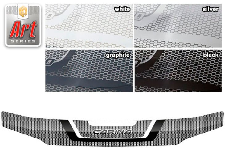 2 399 р. Дефлектор капота CA-Plastic  Toyota Carina  T210 (1998-2001) рестйлинг (серия ART графит)  с доставкой в г. Кемерово